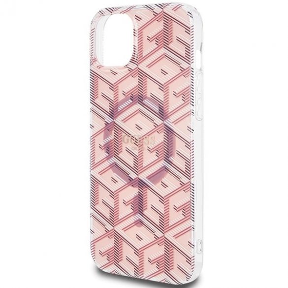 Guess GUHMP15SHGCUSTGP iPhone 15 / 14 / 13 6.1" rożowy/roz hardcase IML GCube MagSafe