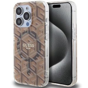 Guess GUHMP15LHGCUSTGW iPhone 15 Pro 6.1" husă rigidă maro/brązowy IML GCube MagSafe