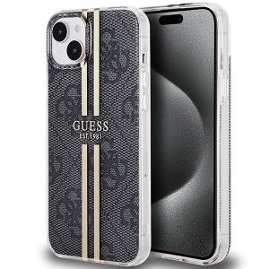 Guess GUHCP15MH4PSEGK Husă rigidă pentru iPhone 15 Plus / 14 Plus de 6,7 inchi, neagră/czarny, IML 4G Gold Stripe