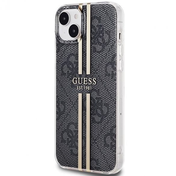 Guess GUHCP15MH4PSEGK Husă rigidă pentru iPhone 15 Plus / 14 Plus de 6,7 inchi, neagră/czarny, IML 4G Gold Stripe