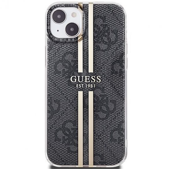 Guess GUHCP15MH4PSEGK Husă rigidă pentru iPhone 15 Plus / 14 Plus de 6,7 inchi, neagră/czarny, IML 4G Gold Stripe