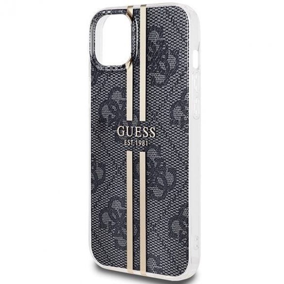 Guess GUHCP15MH4PSEGK Husă rigidă pentru iPhone 15 Plus / 14 Plus de 6,7 inchi, neagră/czarny, IML 4G Gold Stripe