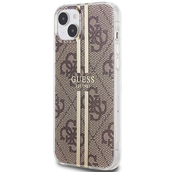 Guess GUHCP15SH4PSEGW iPhone 15 / 14 / 13 6,1" husă maro/brązowy IML 4G Gold Stripe