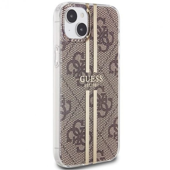 Guess GUHCP15SH4PSEGW iPhone 15 / 14 / 13 6,1" husă maro/brązowy IML 4G Gold Stripe