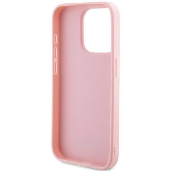 Guess GUHCP14LPSAIRSP iPhone 14 Pro 6.1" rożowy/roz hardcase Saffiano Iridescent Script