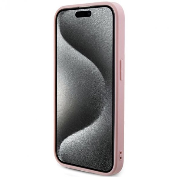 Guess GUHCP14XPSAIRSP iPhone 14 Pro Max 6.7" rożowy/roz hardcase Saffiano Iridescent Script