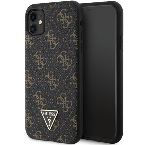 Guess GUHCN61PG4GPK iPhone 11 / Xr 6,1" carcasa rigidă neagră 4G Triangle Metal Logo