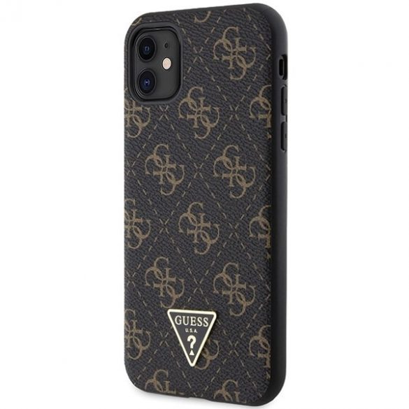 Guess GUHCN61PG4GPK iPhone 11 / Xr 6,1" carcasa rigidă neagră 4G Triangle Metal Logo