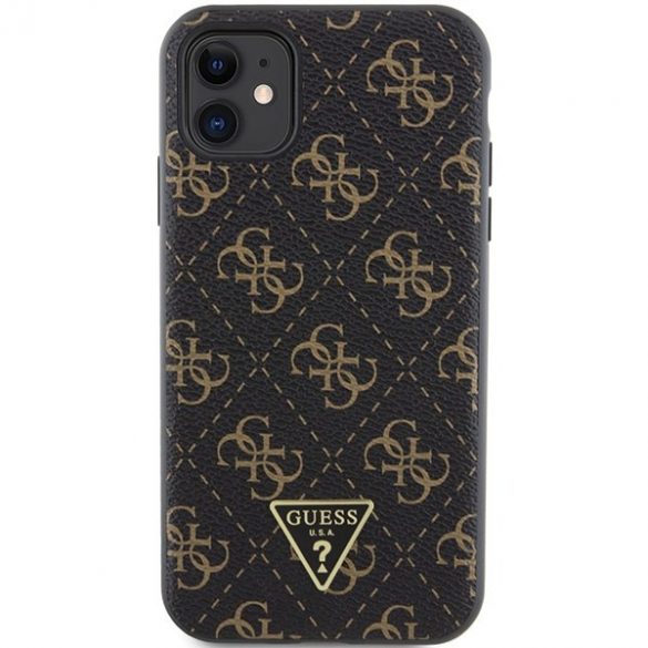 Guess GUHCN61PG4GPK iPhone 11 / Xr 6,1" carcasa rigidă neagră 4G Triangle Metal Logo