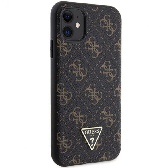 Guess GUHCN61PG4GPK iPhone 11 / Xr 6,1" carcasa rigidă neagră 4G Triangle Metal Logo