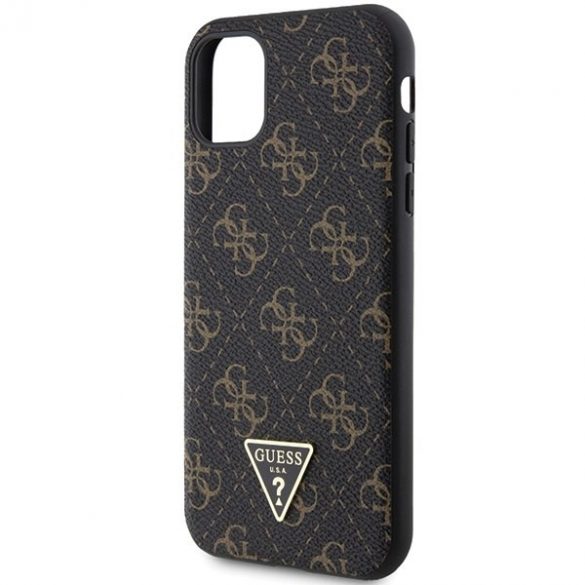 Guess GUHCN61PG4GPK iPhone 11 / Xr 6,1" carcasa rigidă neagră 4G Triangle Metal Logo