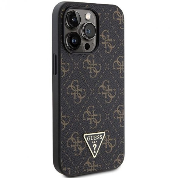 Guess GUHCP13LPG4GPK iPhone 13 Pro / 13 6.1" carcasa rigidă neagră 4G Triunghi Metal Logo