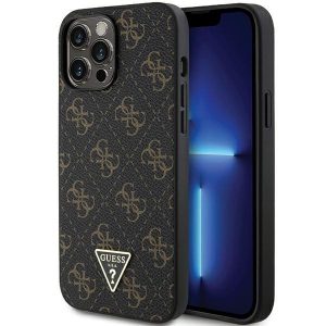 Guess GUHCP14LPG4GPK iPhone 14 Pro 6.1" negru/negru hard Husă 4G Triangle Metal Logo