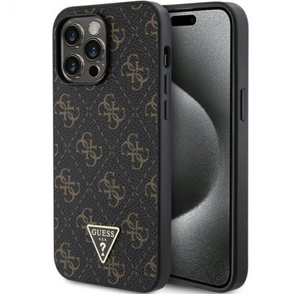 Guess GUHCP14XPG4GPK iPhone 14 Pro Max 6.7" negru/negru hard Husă 4G Triangle Metal Logo