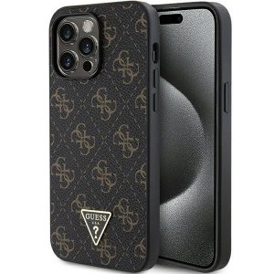 Guess GUHCP15LPG4GPK iPhone 15 Pro 6.1" carcasă rigidă/neagră 4G Triangle Metal Logo