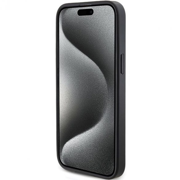 Guess GUHCP15LPG4GPK iPhone 15 Pro 6.1" carcasă rigidă/neagră 4G Triangle Metal Logo