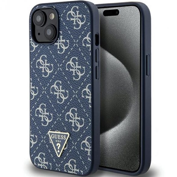 Guess GUHCP15SPG4GPB iPhone 15 / 14 / 13 6.1" albastru/albastru hard Husă 4G Triangle Metal Logo