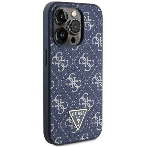 Guess GUHCP15LPG4GPB iPhone 15 Pro 6.1" niebieski/albastru hardcase 4G Triangle Metal Logo