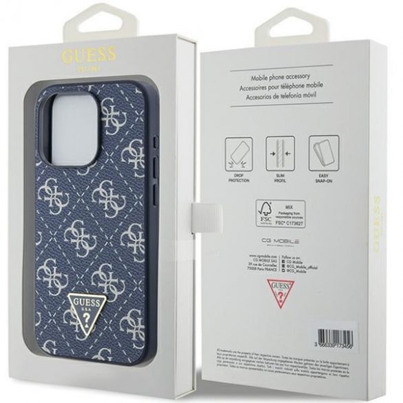 Guess GUHCP15LPG4GPB iPhone 15 Pro 6.1" niebieski/albastru hardcase 4G Triangle Metal Logo