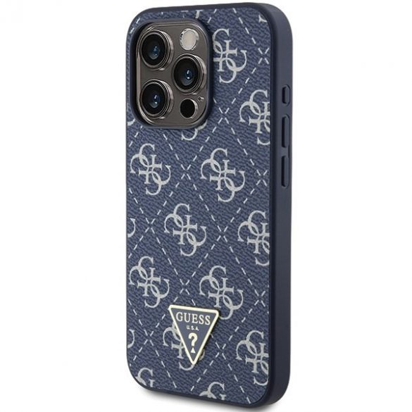 Guess GUHCP15XPG4GPB iPhone 15 Pro Max 6,7" niebieski/carcasă albastră 4G Triunghi Metal Logo