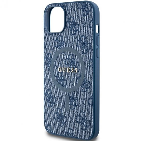 Guess GUHMP15SG4GFRB iPhone 15 / 14 / 13 6.1" albastru/blue Husă tare 4G Collection piele Metal Logo MagSafe