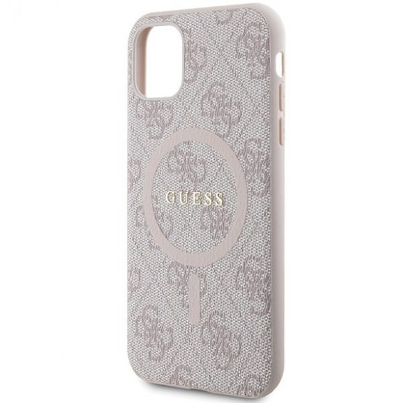 Guess GUHMN61G4GFRP iPhone 11 6.1" / Xr roz/roz hard Husă 4G Collection Leather Metal Logo MagSafe