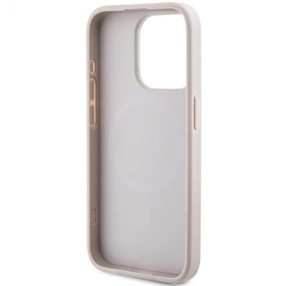 Guess GUHMP13LG4GFRP iPhone 13 Pro / 13 6.1" rożowy/roz husă rigidă 4G Collection Leather Metal Logo MagSafe