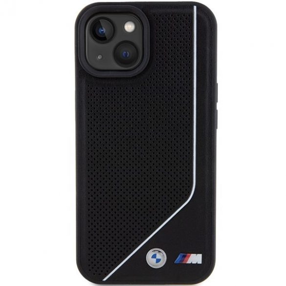 BMW BMHMP15S23PUCPK iPhone 15 / 14 / 13 6.1" czarny/negru hardcase Perforated Twisted Line MagSafe