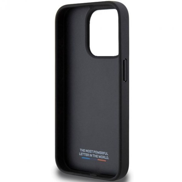 BMW BMHCP15X23PUPVK Carcasă rigidă pentru iPhone 15 Pro Max, 6,7 inchi/negru, linie tricoloră perforată