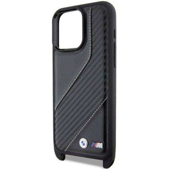 BMW BMHCP15L23PSCCK iPhone 15 Pro 6.1" carcasă rigidă/neagră, ediție M, bandă și curea de carbon