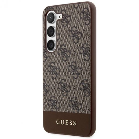 Guess GUHCS24SG4GLBR S24 S921 husă rigidă maro/brązowy 4G Stripe Collection