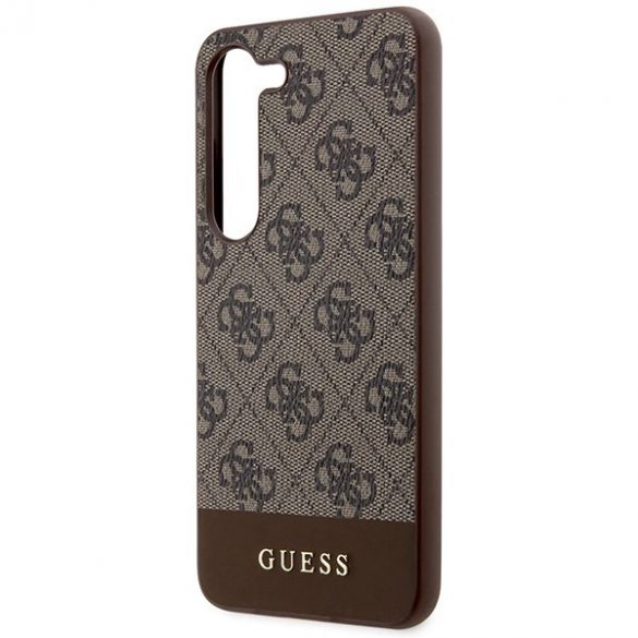 Guess GUHCS24SG4GLBR S24 S921 husă rigidă maro/brązowy 4G Stripe Collection