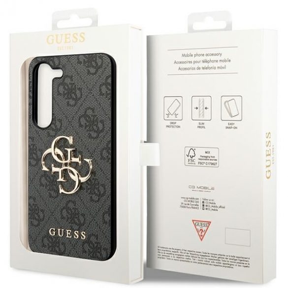 Guess GUHCS24S4GMGGR S24 S921 carcasă rigidă neagră 4G Big Metal Logo