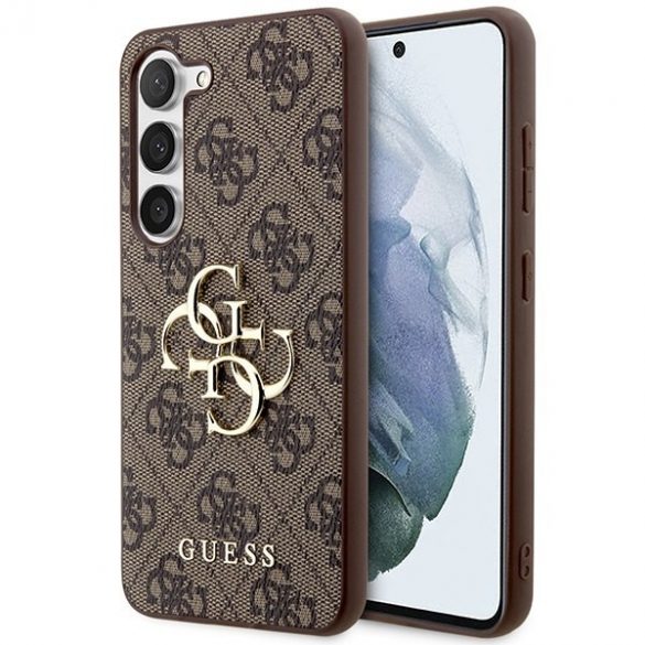 Guess GUHCS24S4GMGBR S24 S921 carcasă rigidă brązowy/maro 4G Big Metal Logo