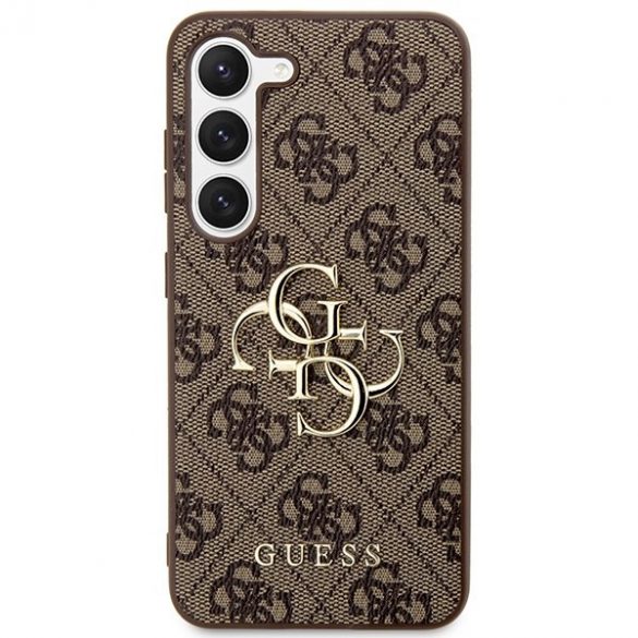 Guess GUHCS24S4GMGBR S24 S921 carcasă rigidă brązowy/maro 4G Big Metal Logo