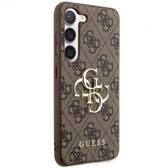 Guess GUHCS24S4GMGBR S24 S921 carcasă rigidă brązowy/maro 4G Big Metal Logo