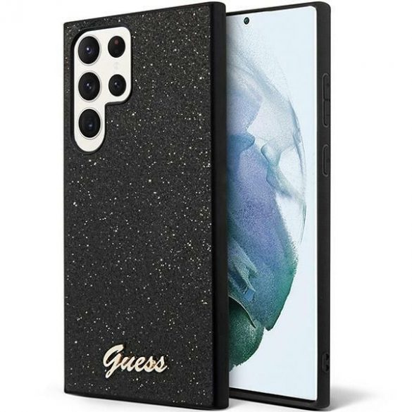 Guess GUHCS24LHGGSHK S24 Ultra S928 carcasă rigidă/neagră Glitter Script