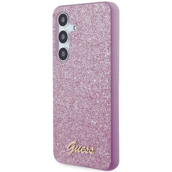 Guess GUHCS24SHGGSHU S24 S921 fioletowy/purple hardcase Glitter Script