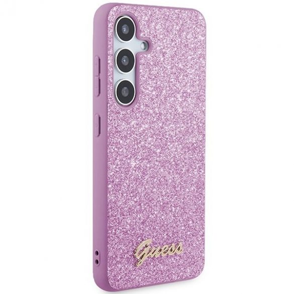 Guess GUHCS24SHGGSHU S24 S921 fioletowy/purple hardcase Glitter Script