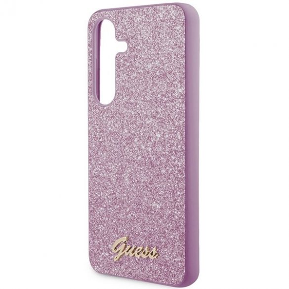 Guess GUHCS24SHGGSHU S24 S921 fioletowy/purple hardcase Glitter Script