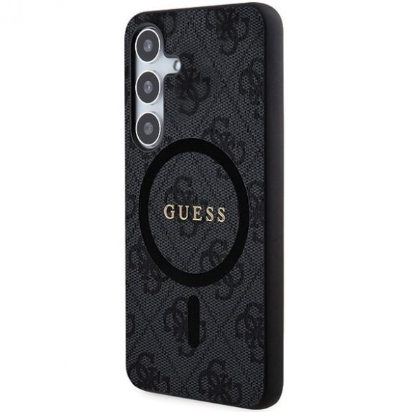 Guess GUHMS24SG4GFRK S24 S921 czarny/negru hardcase 4G Collection Piele Metal Logo MagSafe