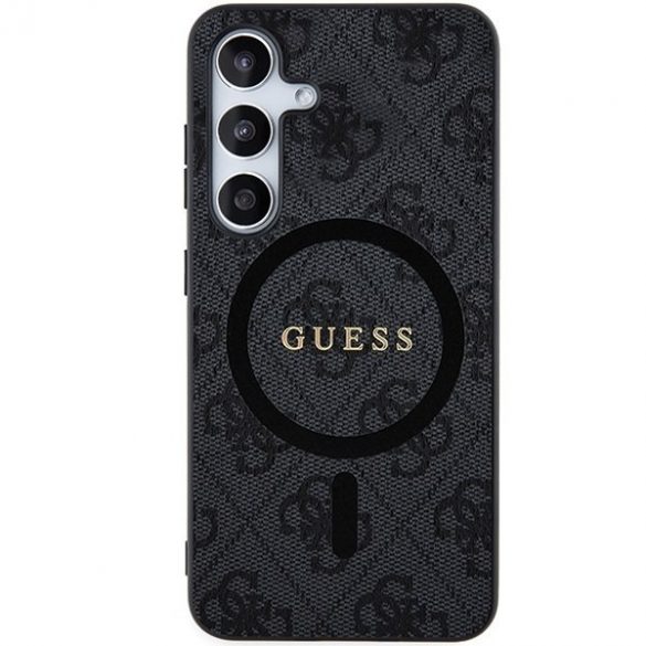 Guess GUHMS24SG4GFRK S24 S921 czarny/negru hardcase 4G Collection Piele Metal Logo MagSafe