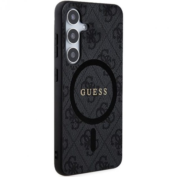 Guess GUHMS24SG4GFRK S24 S921 czarny/negru hardcase 4G Collection Piele Metal Logo MagSafe