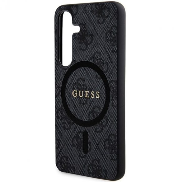 Guess GUHMS24SG4GFRK S24 S921 czarny/negru hardcase 4G Collection Piele Metal Logo MagSafe