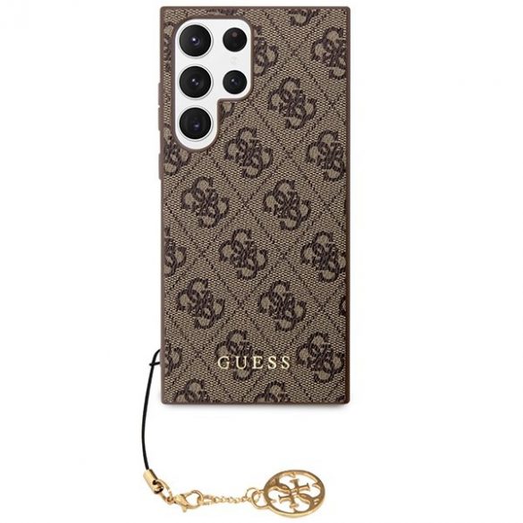 Guess GUHCS24LGF4GBR S24 Ultra S928 husă rigidă brązowy/maro 4G Charms Collection