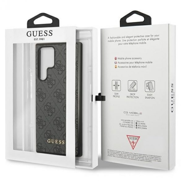 Guess GUHCS24LG4GFGR S24 Ultra S928 carcasă rigidă czarny/negru 4G Metal Gold Logo