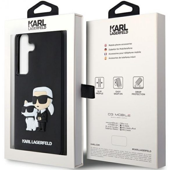 Karl Lagerfeld KLHCS24S3DRKCNK S24 S921 czarny/negru hardcase 3D cauciuc Karl&Chouppete