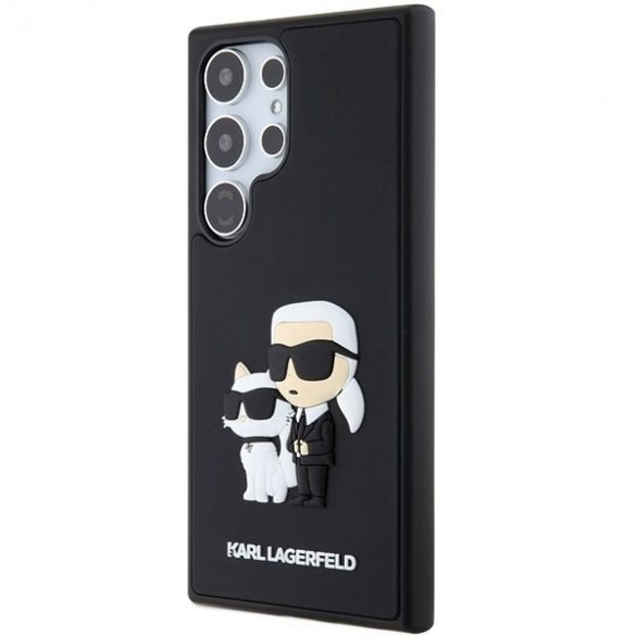 Karl Lagerfeld KLHCS24L3DRKCNK S24 Ultra S928 carcasă rigidă czarny/negru Cauciuc 3D Karl&Chouppete