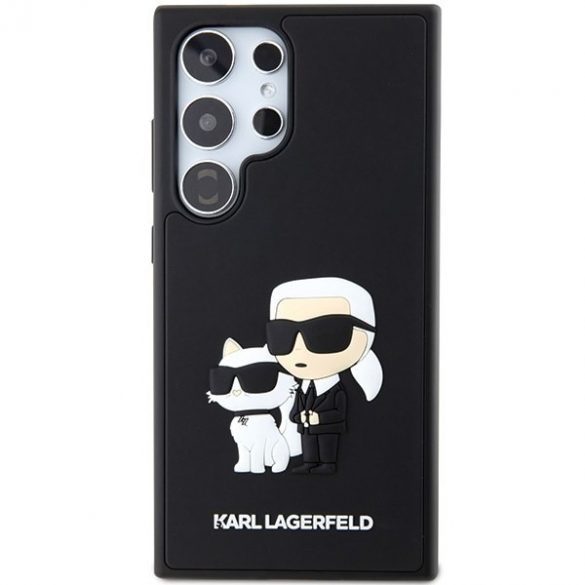 Karl Lagerfeld KLHCS24L3DRKCNK S24 Ultra S928 carcasă rigidă czarny/negru Cauciuc 3D Karl&Chouppete