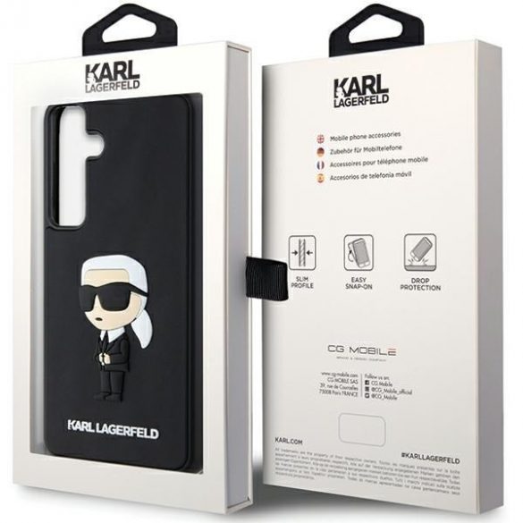 Karl Lagerfeld KLHCS24S3DRKINK S24 S921 czarny/negru hardcase 3D cauciuc Ikonik